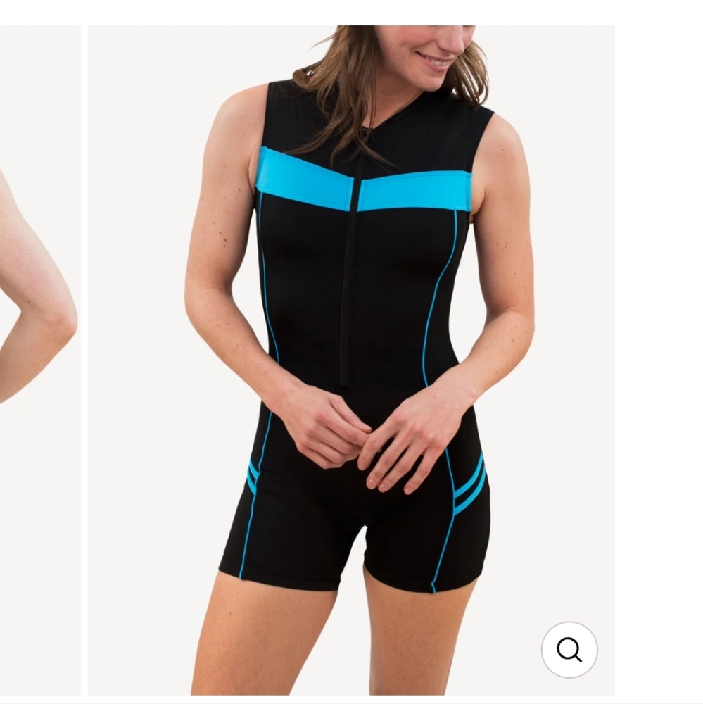 Soleil Swim By Swimco Women's Black Poly Splice 2.0 Unitard Size Small